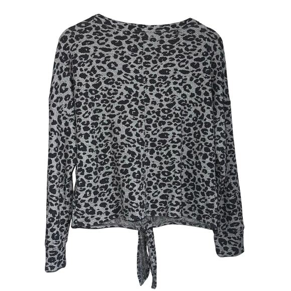 Z Supply Gray Animal Print Tie Front Top Size Small - Picture 3 of 6